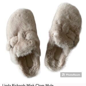 Linda Richards Mink Clogs Mule